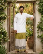 প্রিমিয়াম টু-পার্ট লুঙ্গি - জলপাই - Image 2