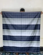 নেভি ব্লু + গ্রে ডোরা বর্ডার লুঙ্গি - Image 2